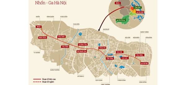 DỰ ÁN ĐƯỜNG SẮT TRÊN CAO TUYẾN NHỔN - GA HÀ NỘI